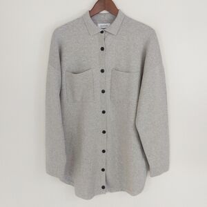 Naadam Oversized Cotton Cashmere Utility Shirt Jacket Size Large